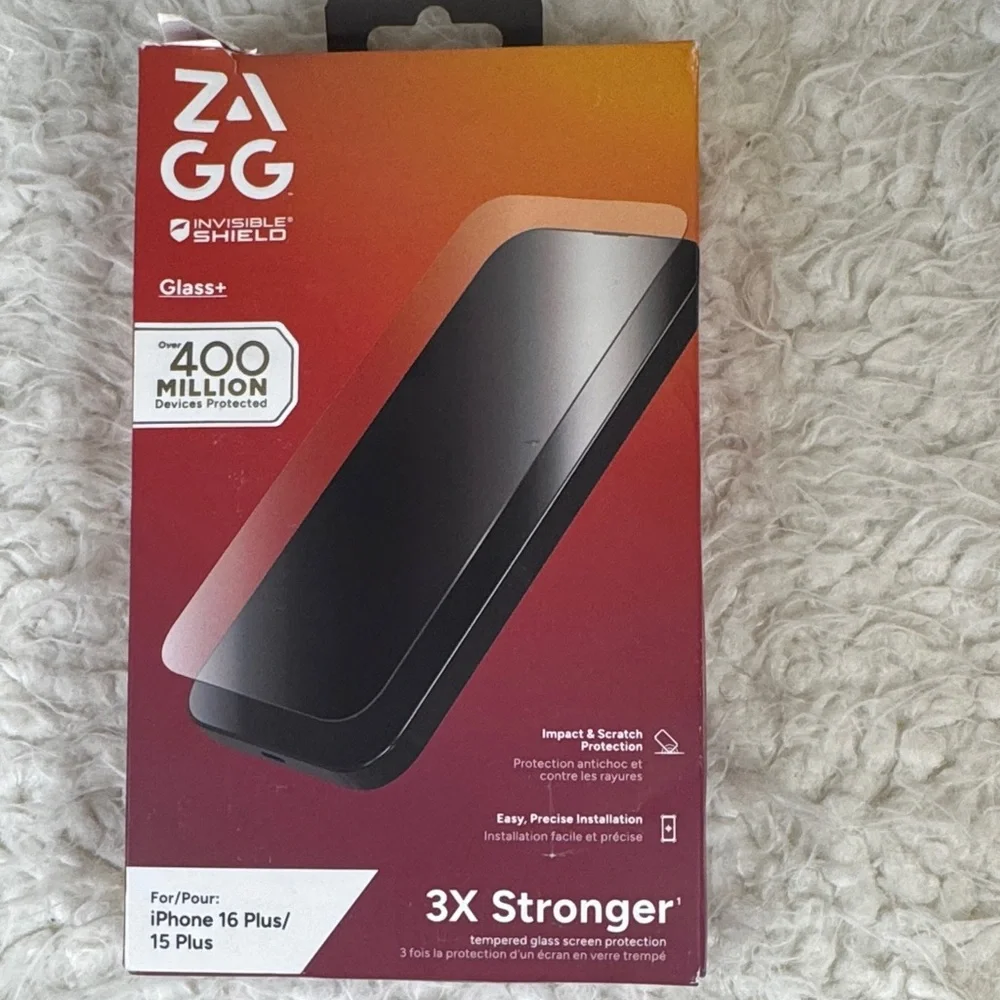ZAGG Glass+ Screen Protector for iPhone 16 Plus - Black